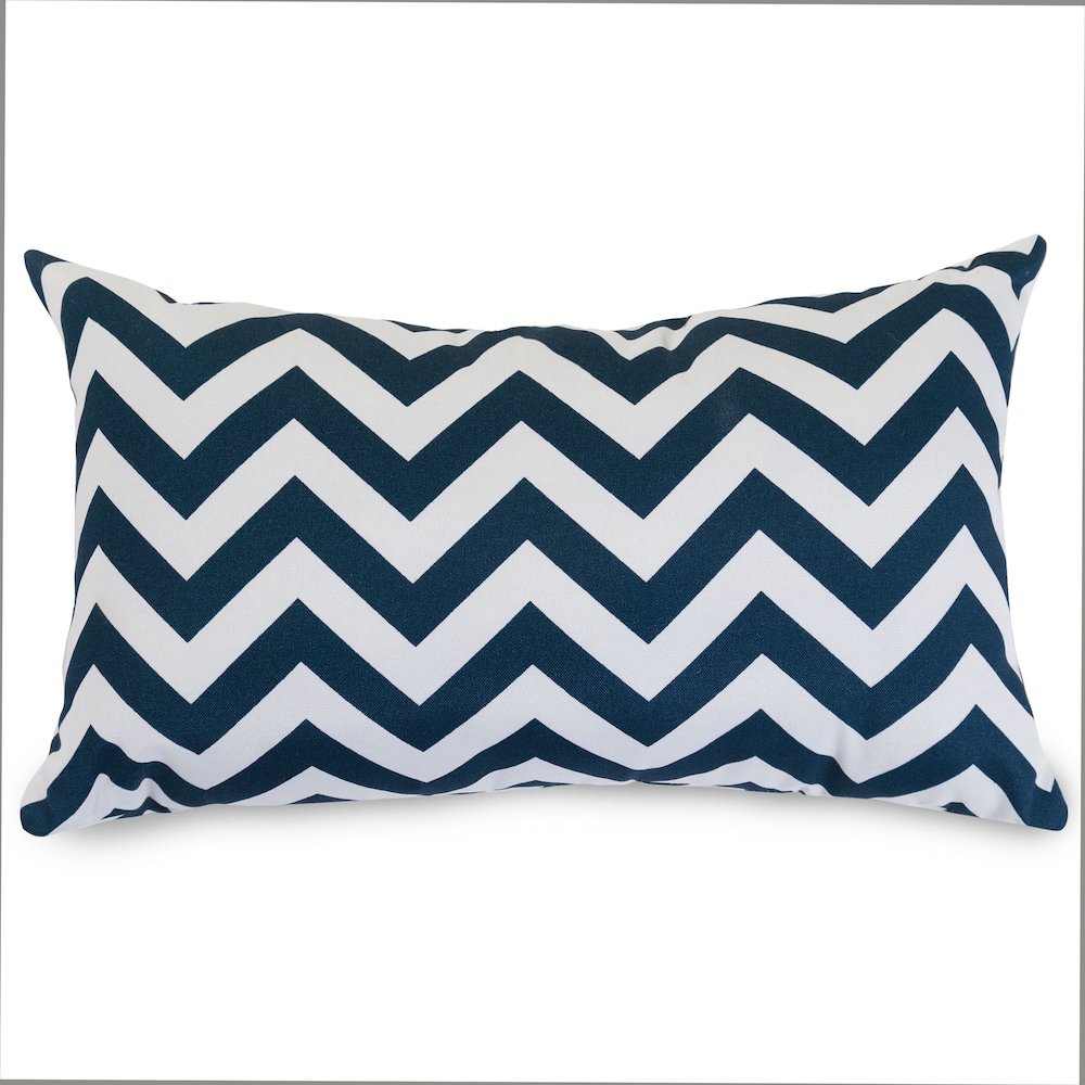 Majestic Home Goods Pillow 12x20 Chevron Navy. Picture 1