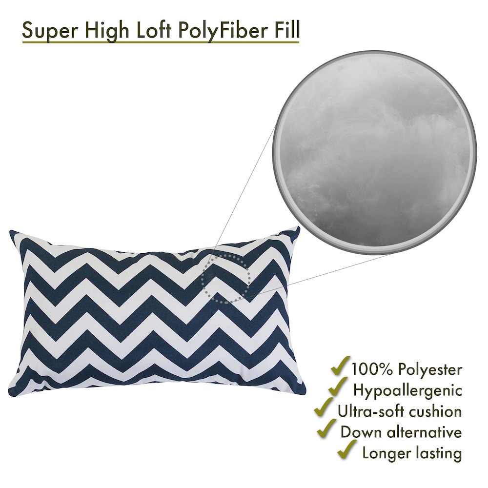 Majestic Home Goods Pillow 12x20 Chevron Navy. Picture 2