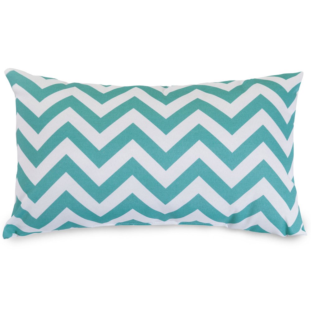 Majestic Home Goods Pillow 12x20 Chevron Teal. Picture 1