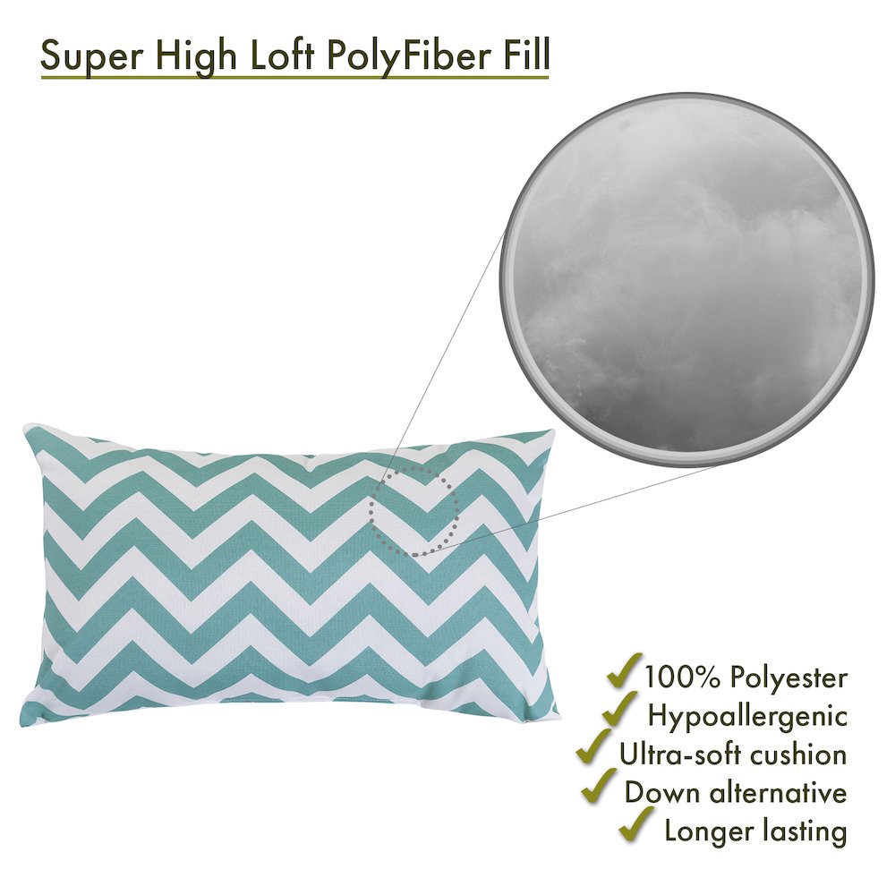 Majestic Home Goods Pillow 12x20 Chevron Teal. Picture 2