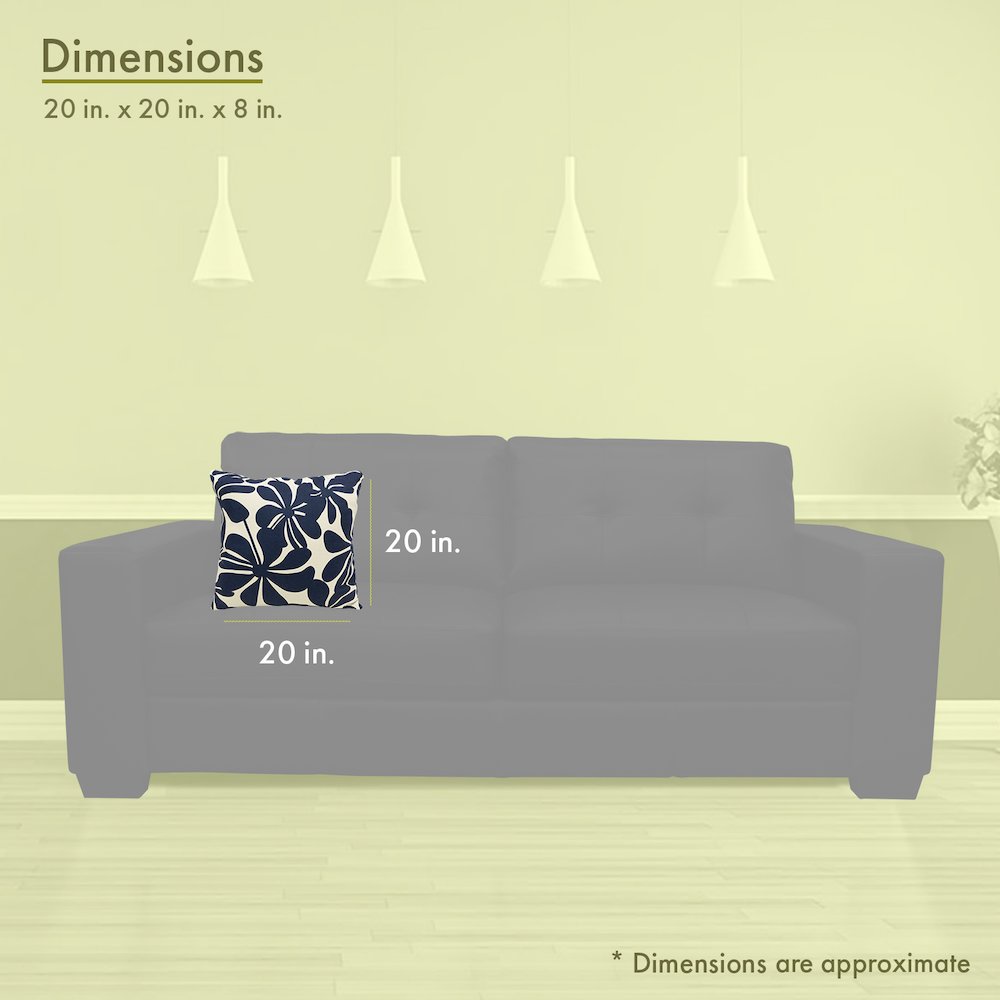 Majestic Home Goods Pillow 20x20 Plantation Navy. Picture 3