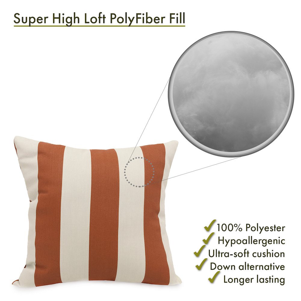 Majestic Home Goods Pillow 20x20 Vertical Stripe Burnt Orange. Picture 2