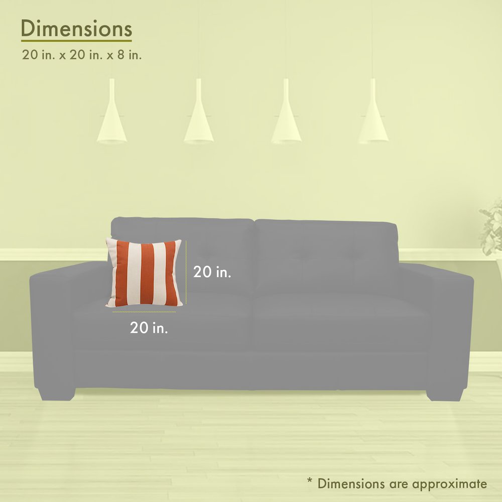 Majestic Home Goods Pillow 20x20 Vertical Stripe Burnt Orange. Picture 3