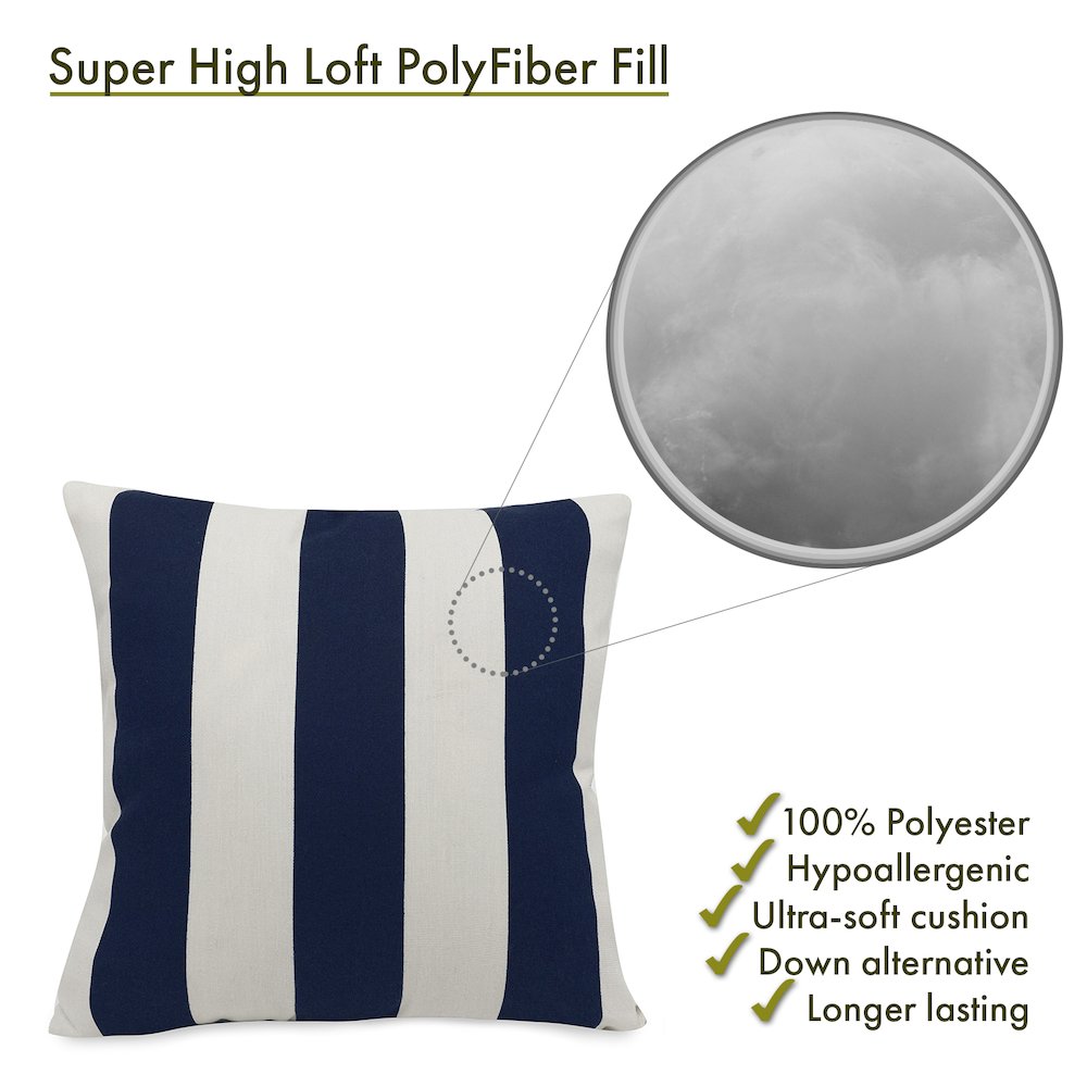 Majestic Home Goods Pillow 20x20 Vertical Stripe Navy. Picture 2