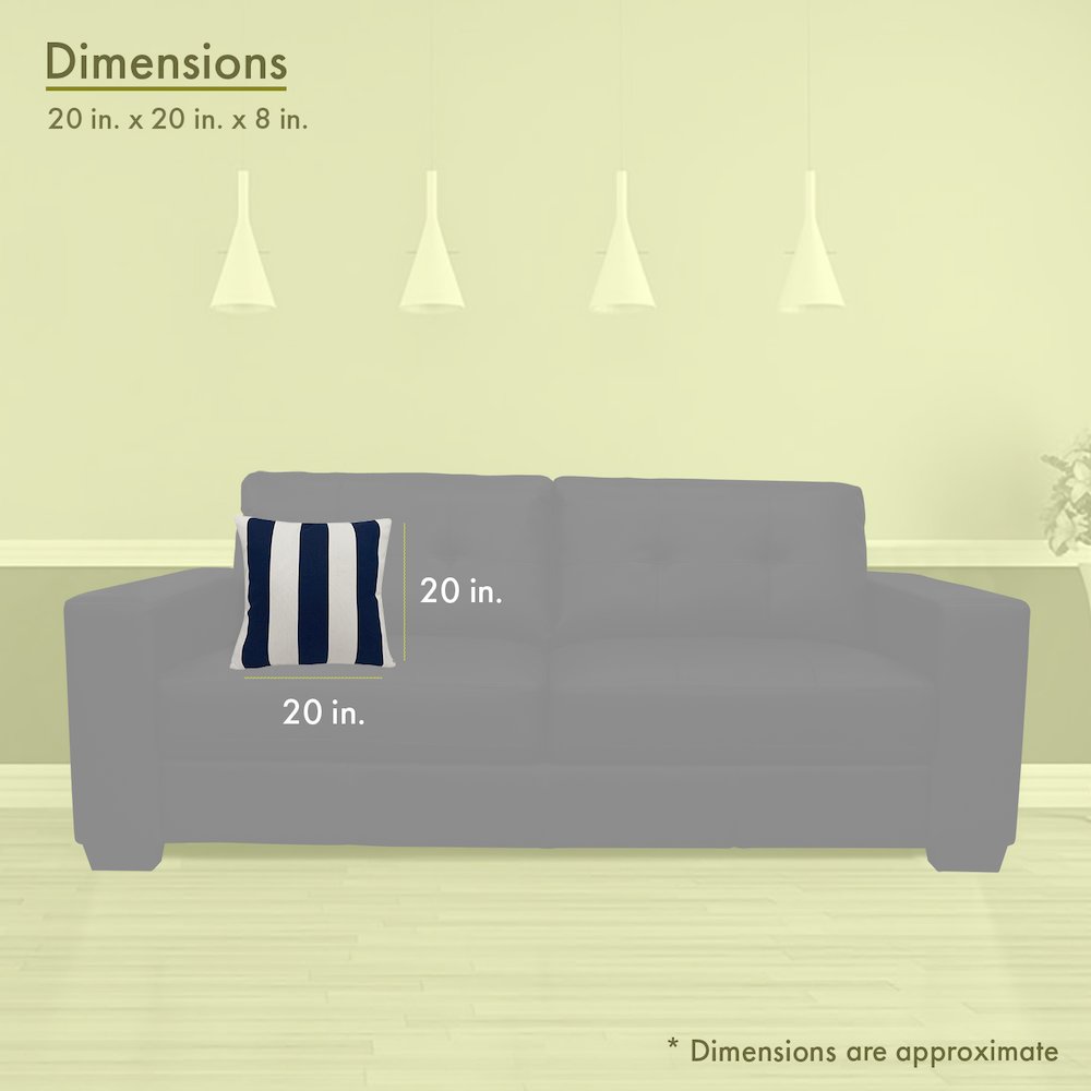 Majestic Home Goods Pillow 20x20 Vertical Stripe Navy. Picture 3