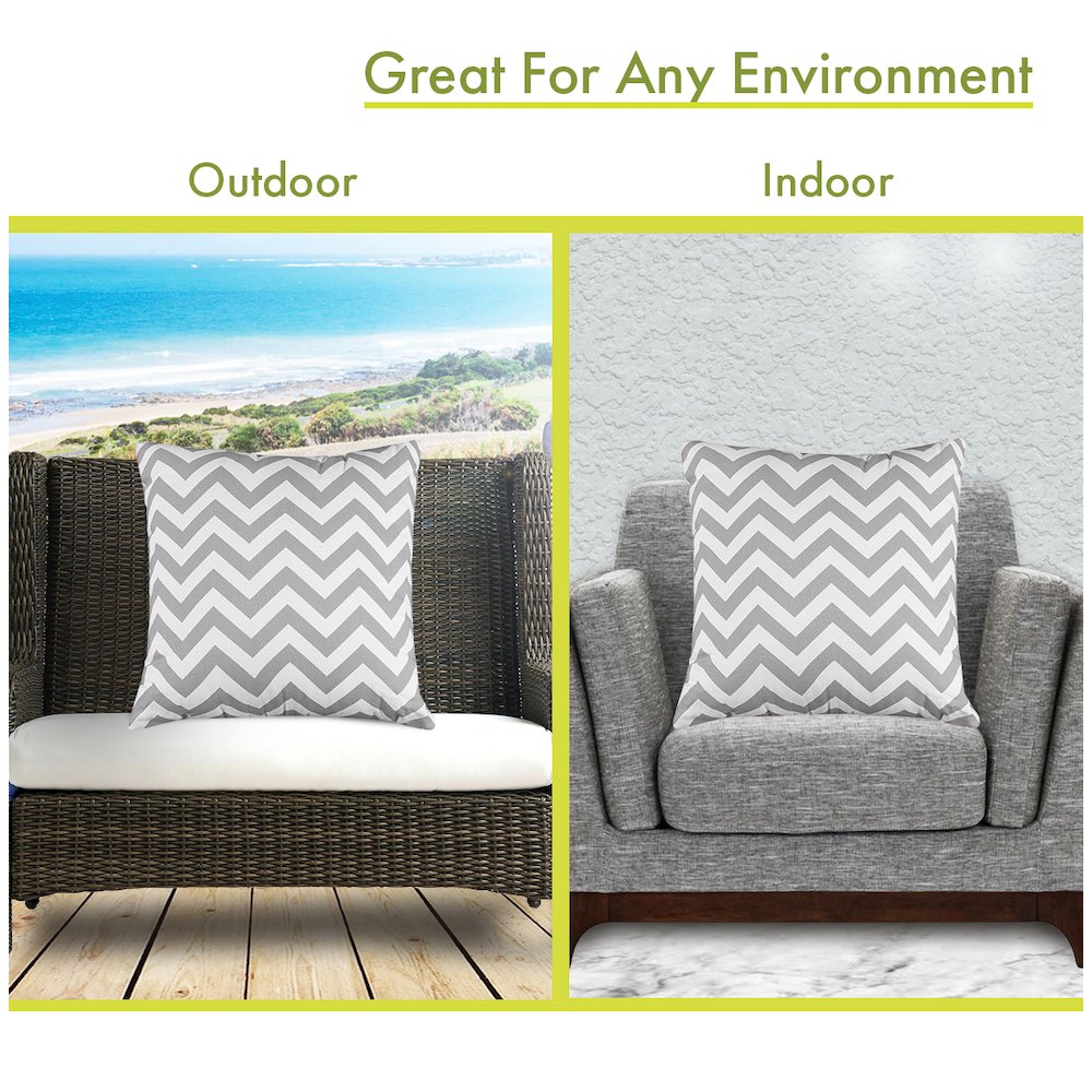 Majestic Home Goods Pillow 20x20 Chevron Gray. Picture 4
