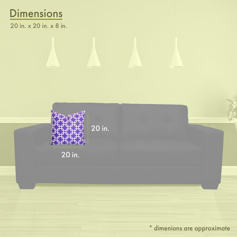 Majestic Home Goods Pillow 20x20 Links Purple. Picture 3