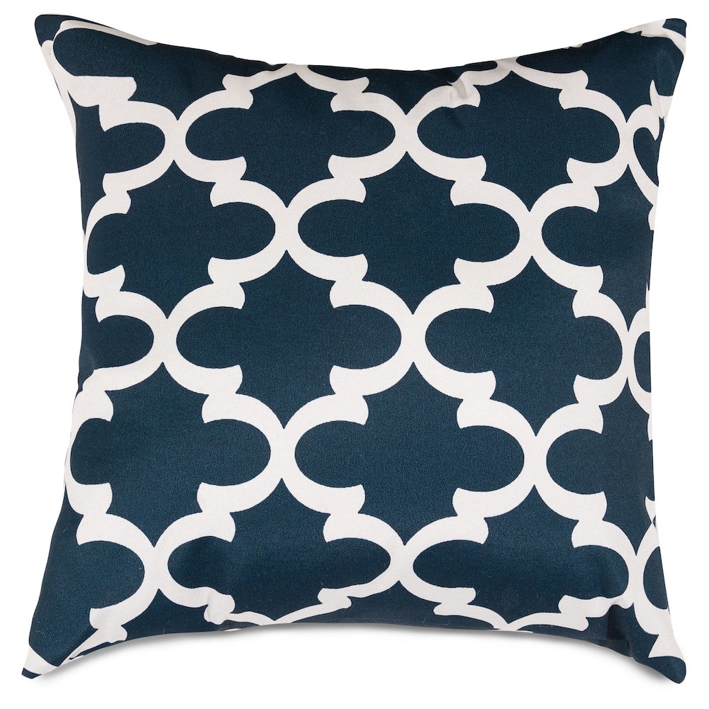 Majestic Home Goods Pillow 20x20 Trellis Navy. Picture 1