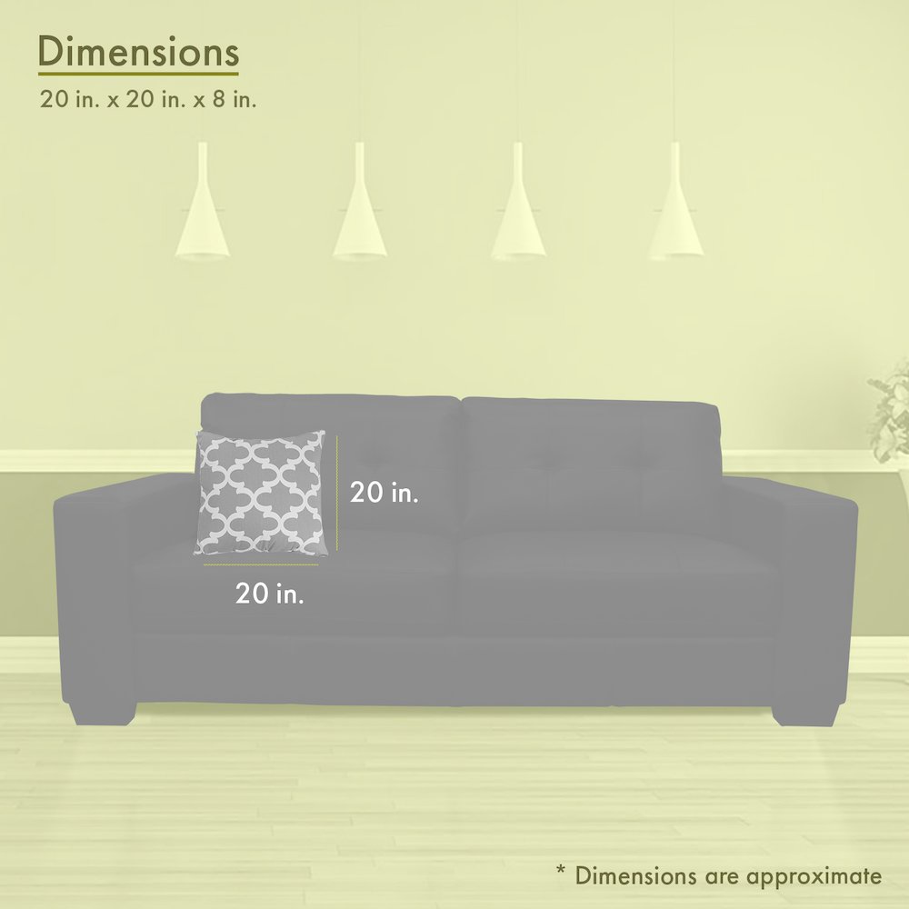 Majestic Home Goods Pillow 20x20 Trellis Gray. Picture 3