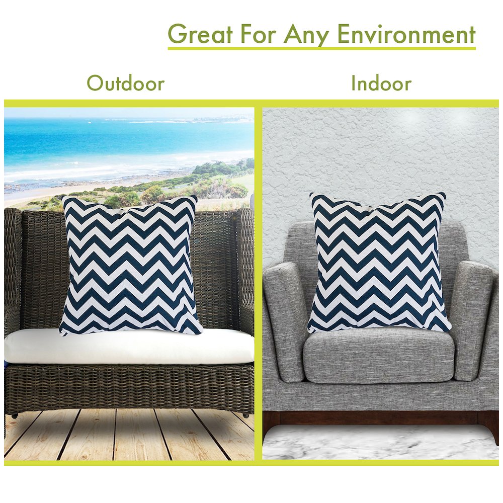Majestic Home Goods Pillow 20x20 Chevron Navy. Picture 4
