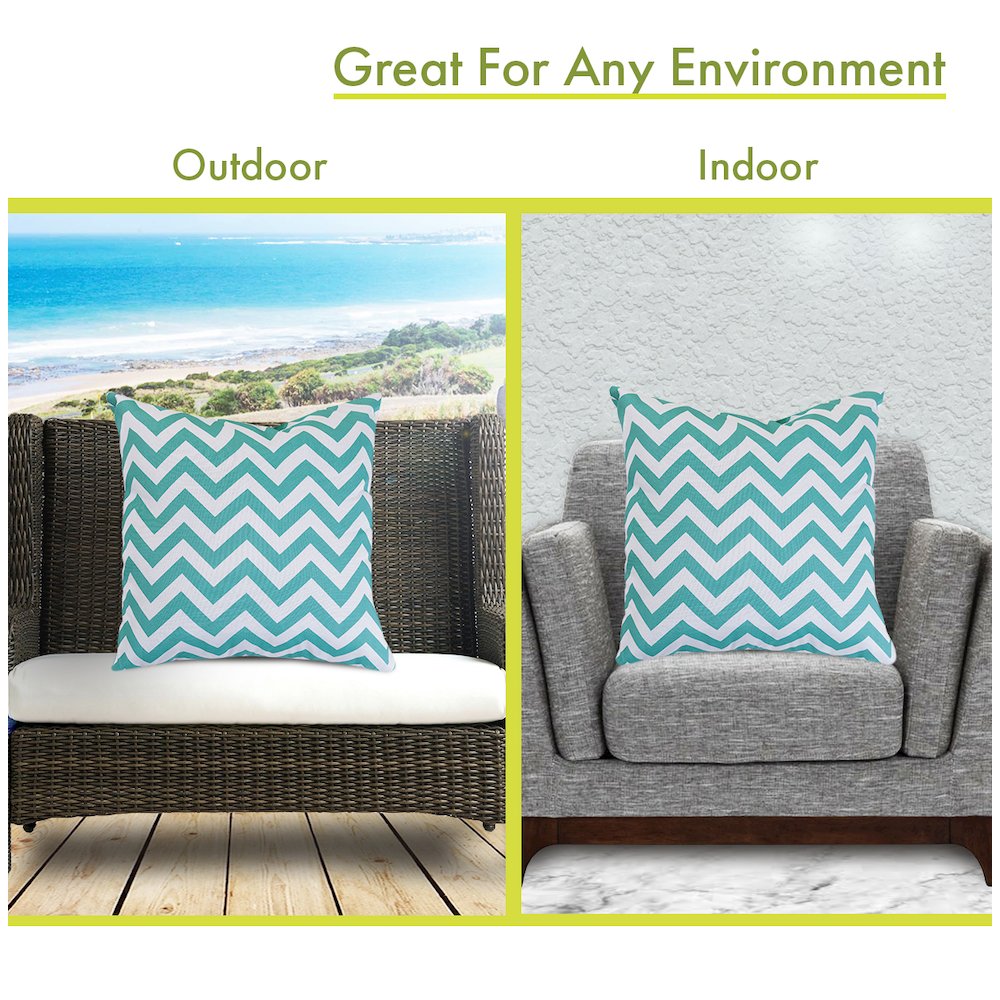 Majestic Home Goods Pillow 20x20 Chevron Teal. Picture 4