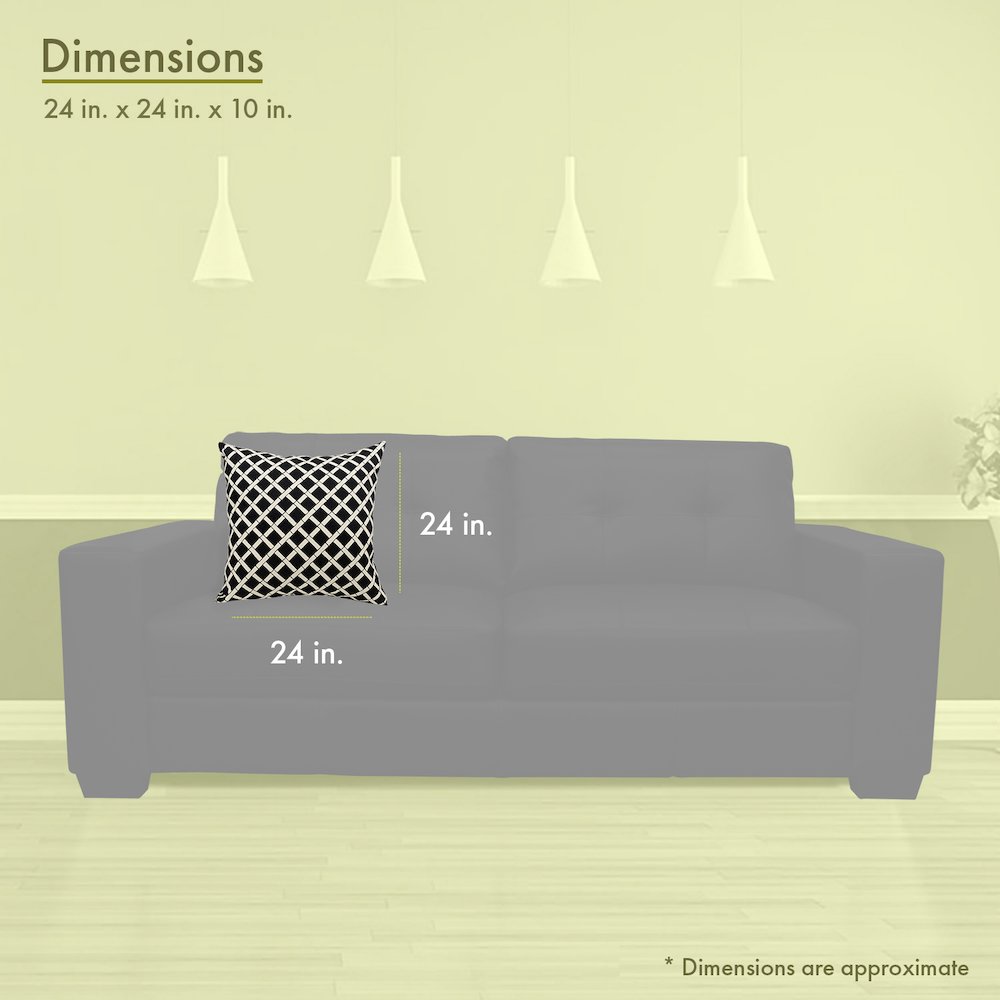 Majestic Home Goods Pillow 24x24 Bamboo Black. Picture 3