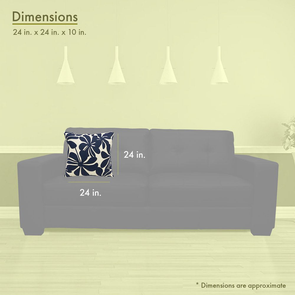 Majestic Home Goods Pillow 24x24 Plantation Navy. Picture 3
