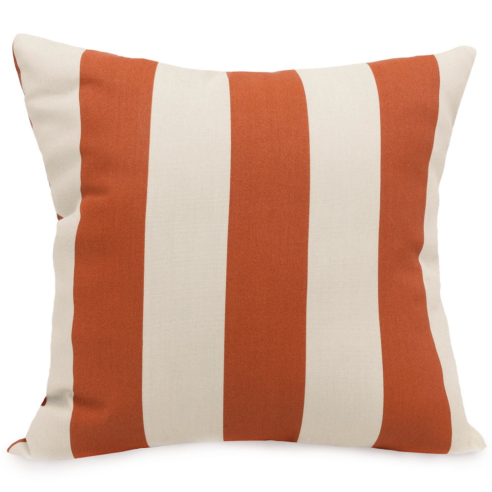 Majestic Home Goods Pillow 24x24 Vertical Stripe Burnt Orange. Picture 1