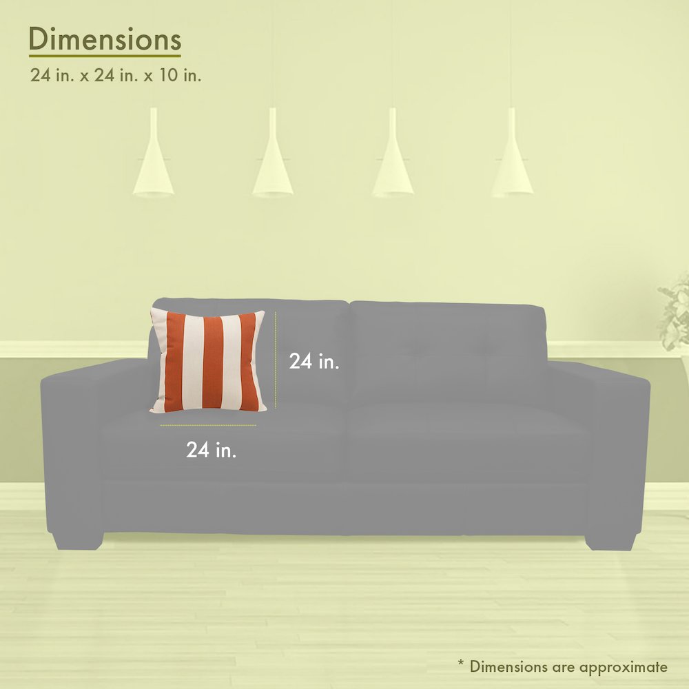 Majestic Home Goods Pillow 24x24 Vertical Stripe Burnt Orange. Picture 3