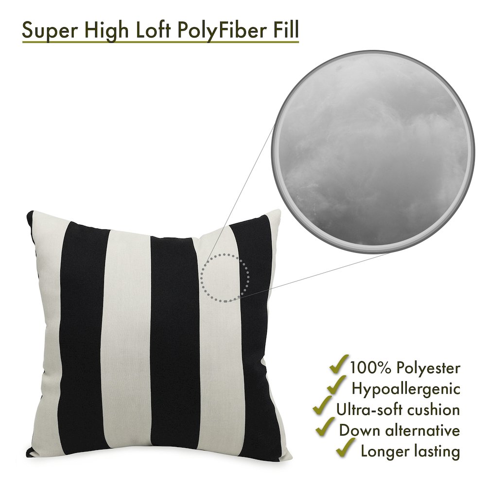 Majestic Home Goods Pillow 24x24 Vertical Stripe Black. Picture 2