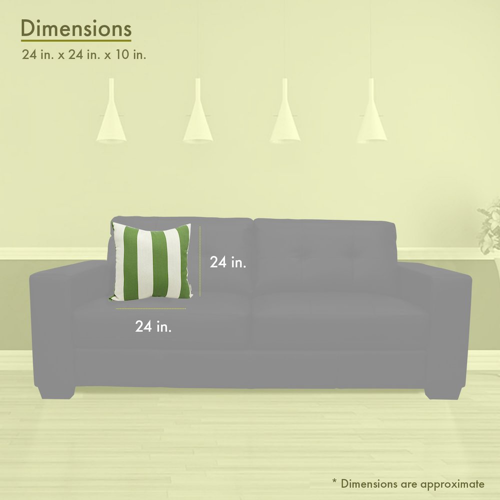 Majestic Home Goods Pillow 24x24 Vertical Stripe Sage. Picture 3