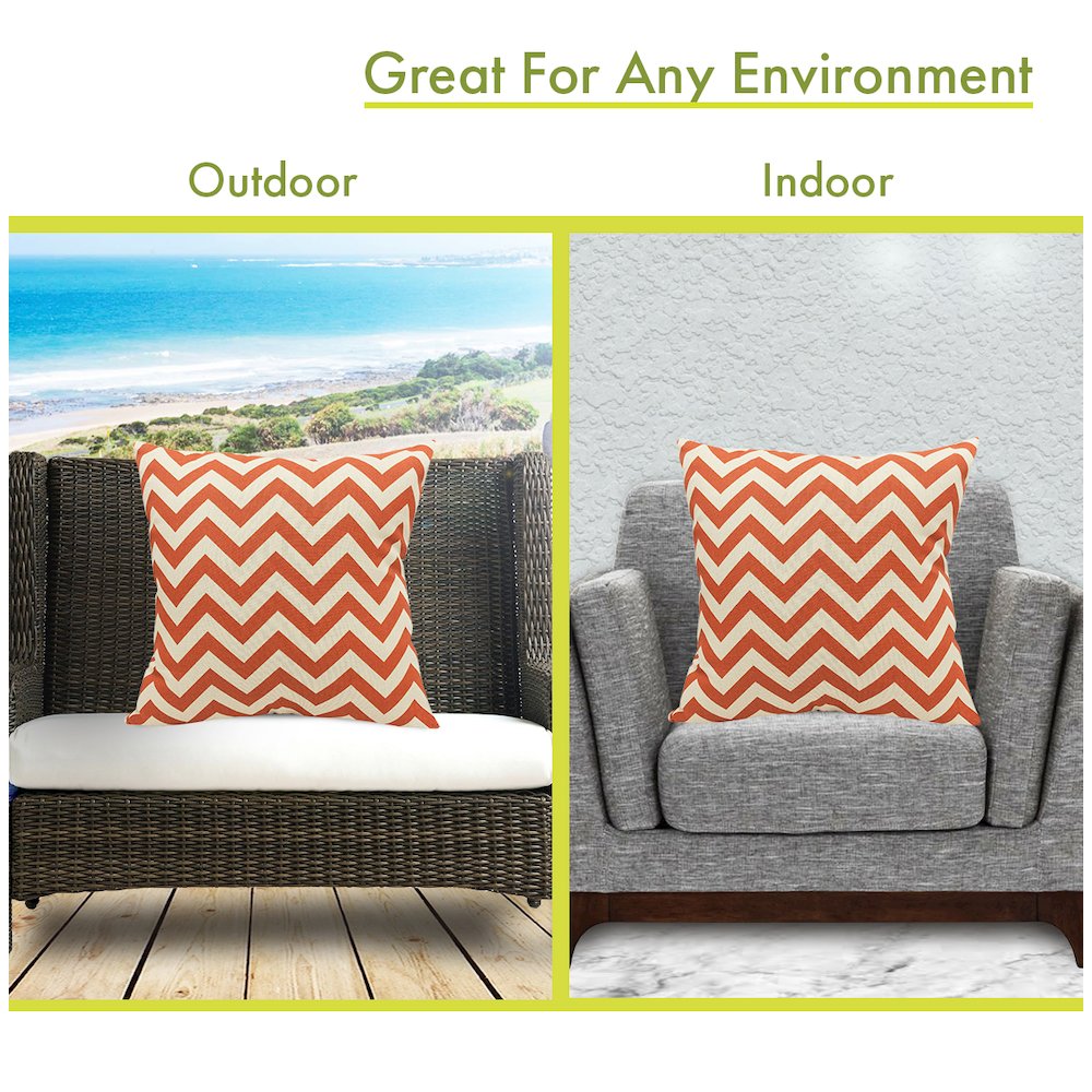 Majestic Home Goods Pillow 24x24 Chevron Burnt Orange. Picture 4