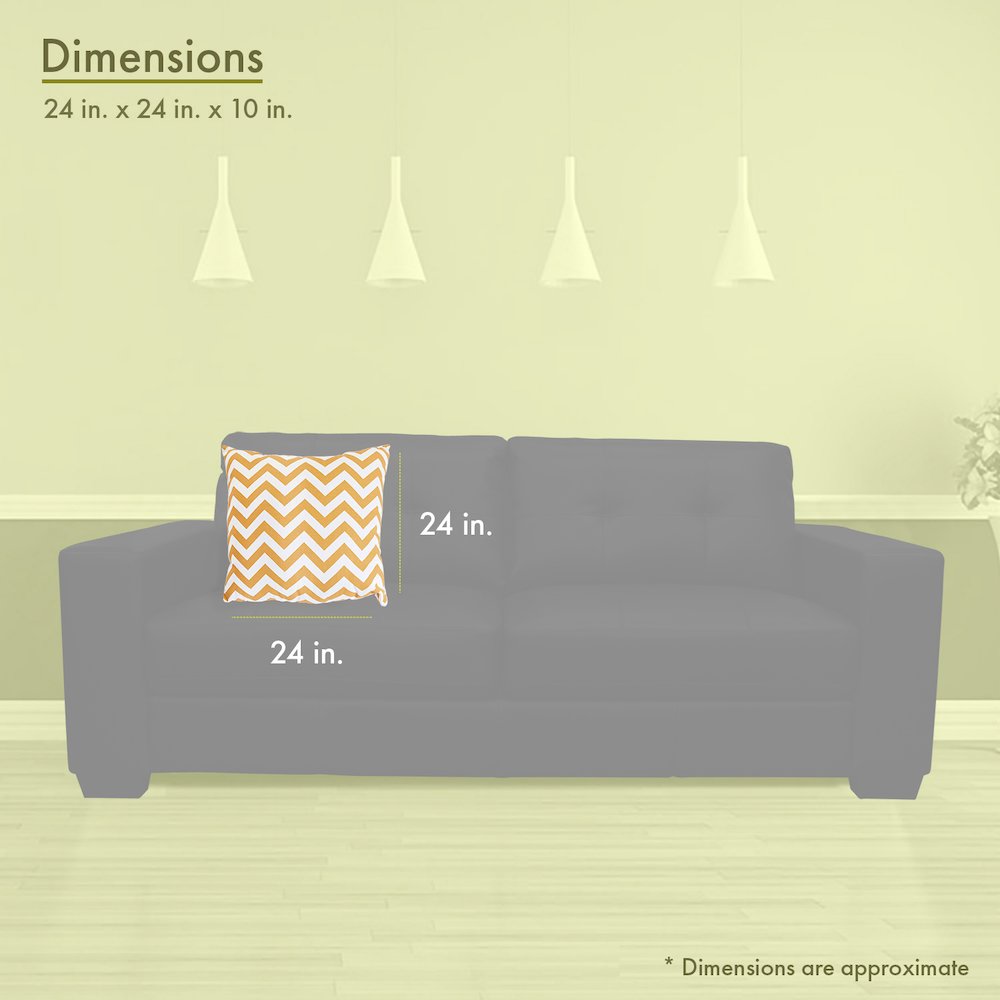 Majestic Home Goods Pillow 24x24 Chevron Yellow. Picture 3