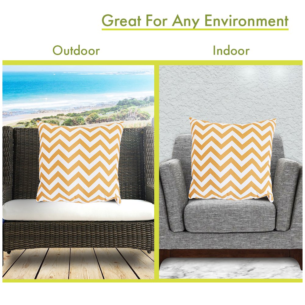 Majestic Home Goods Pillow 24x24 Chevron Yellow. Picture 4