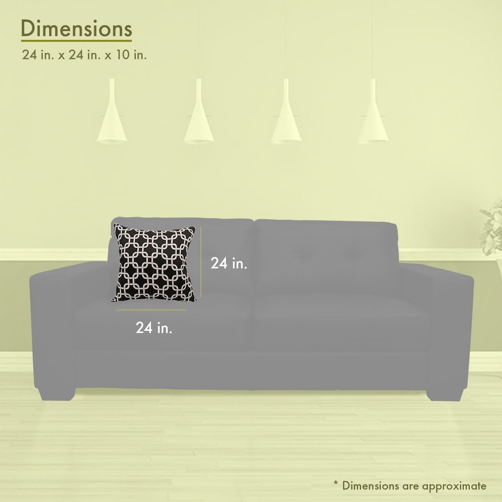 Majestic Home Goods Pillow 24x24 Links Black. Picture 3