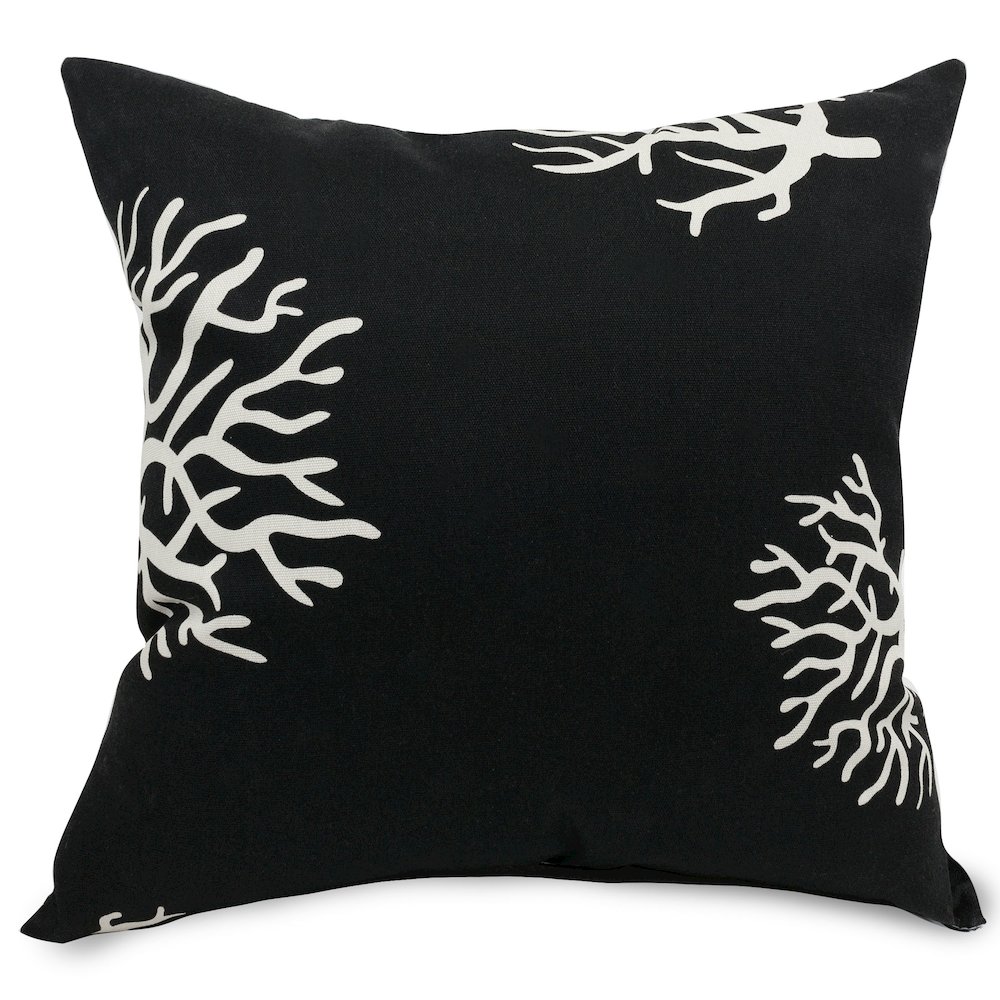 Majestic Home Goods Pillow 24x24 Coral Black. Picture 1