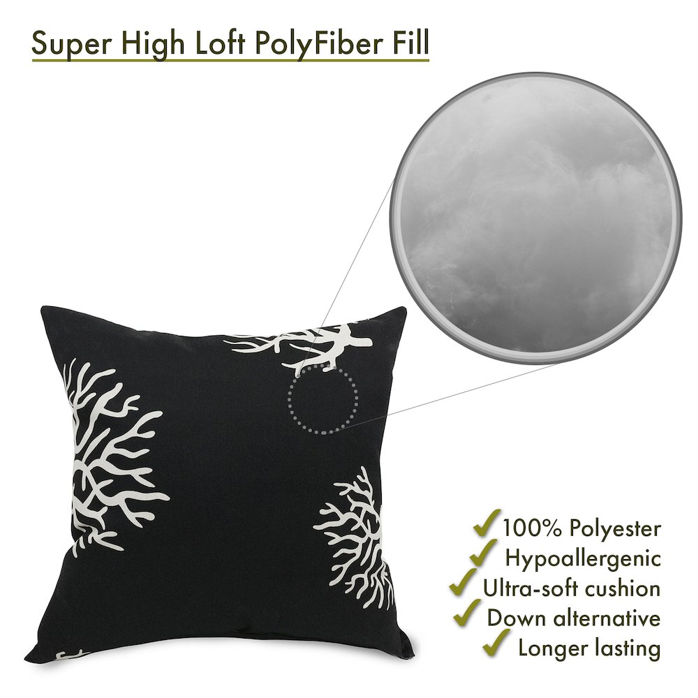 Majestic Home Goods Pillow 24x24 Coral Black. Picture 2