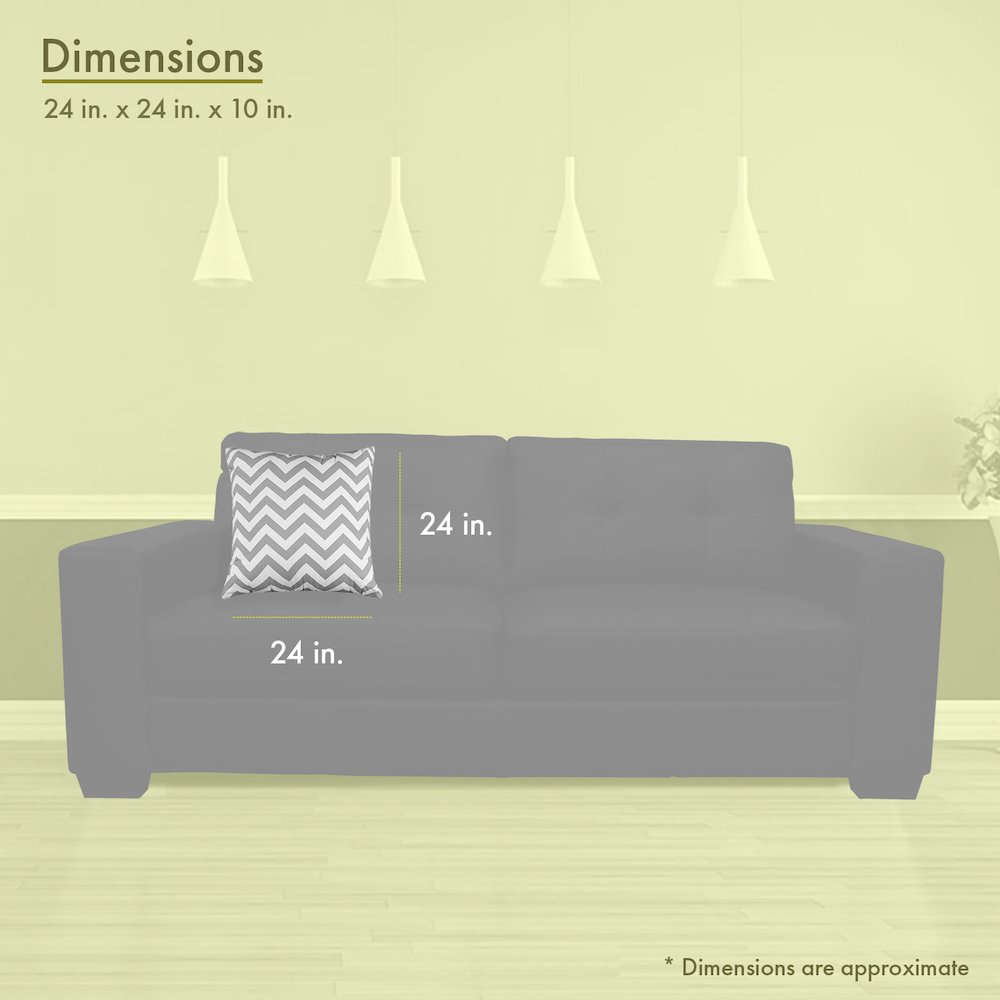 Majestic Home Goods Pillow 24x24 Chevron Gray. Picture 3