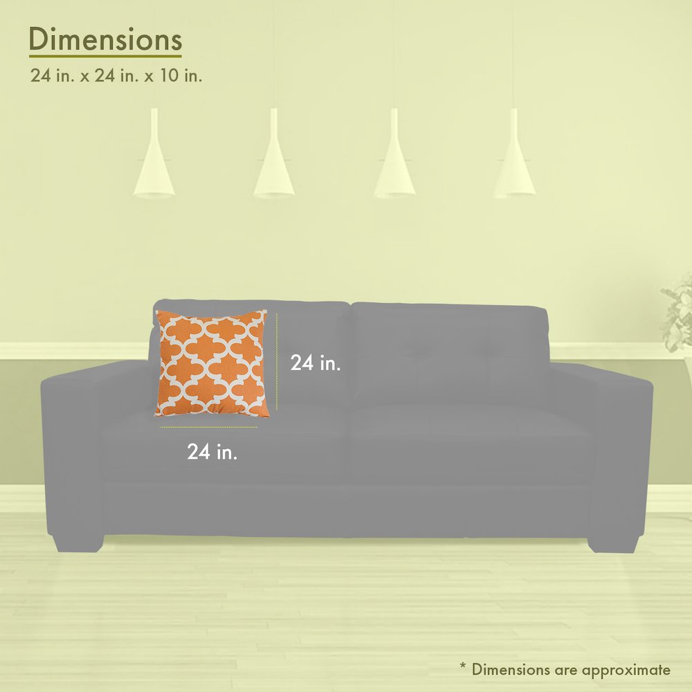 Majestic Home Goods Pillow 24x24 Trellis Peach. Picture 3