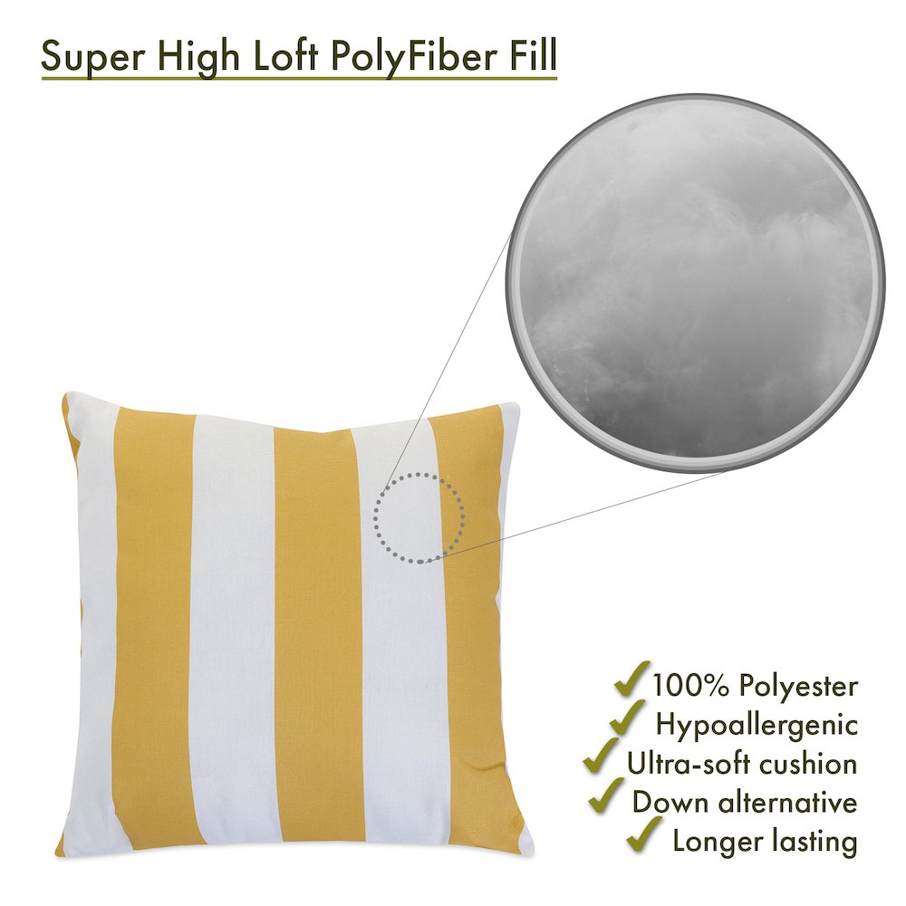 Majestic Home Goods Pillow 24x24 Vertical Stripe Yellow. Picture 2