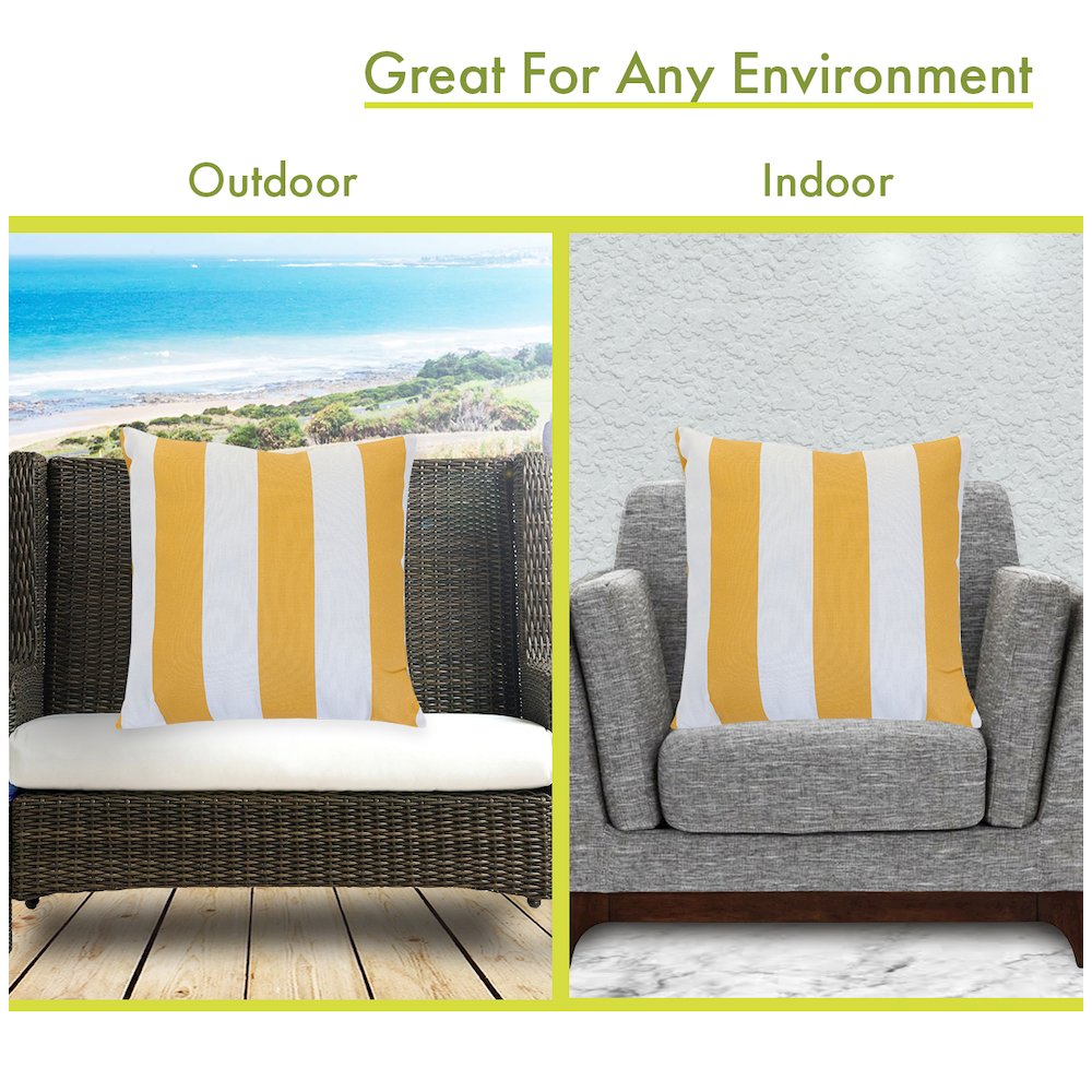 Majestic Home Goods Pillow 24x24 Vertical Stripe Yellow. Picture 4