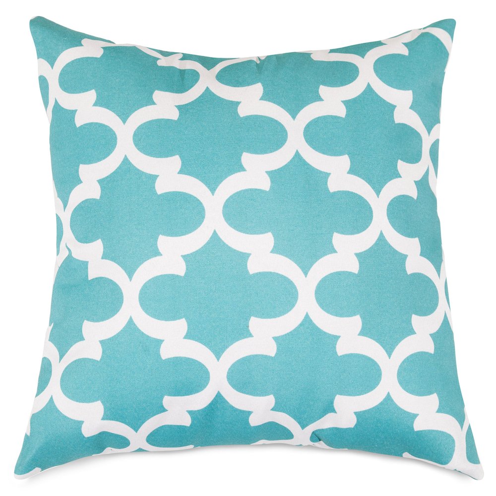 Majestic Home Goods Pillow 24x24 Trellis Teal. Picture 1