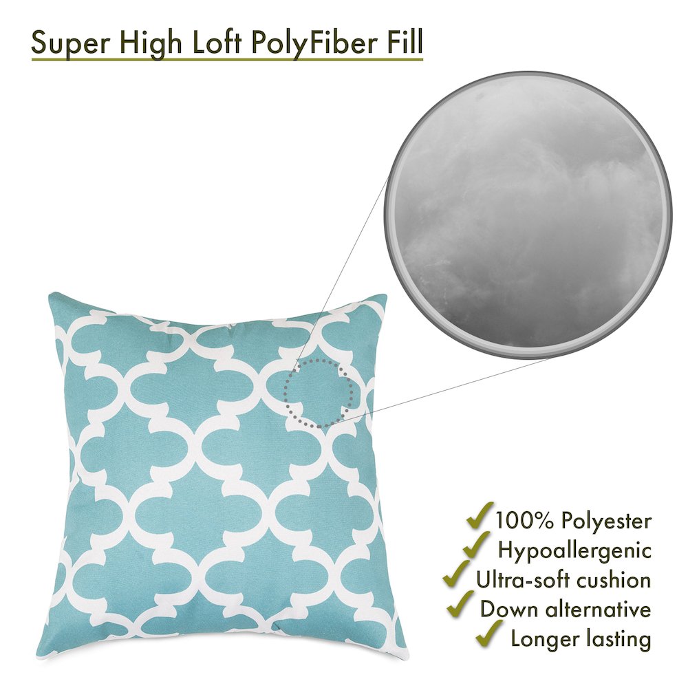 Majestic Home Goods Pillow 24x24 Trellis Teal. Picture 2