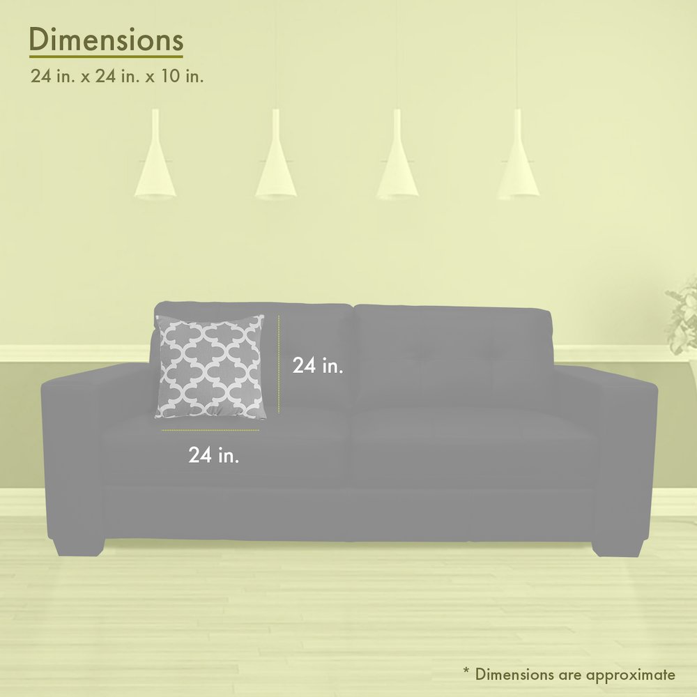 Majestic Home Goods Pillow 24x24 Trellis Gray. Picture 3