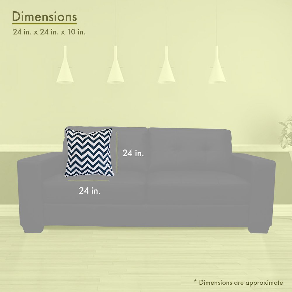 Majestic Home Goods Pillow 24x24 Chevron Navy. Picture 3