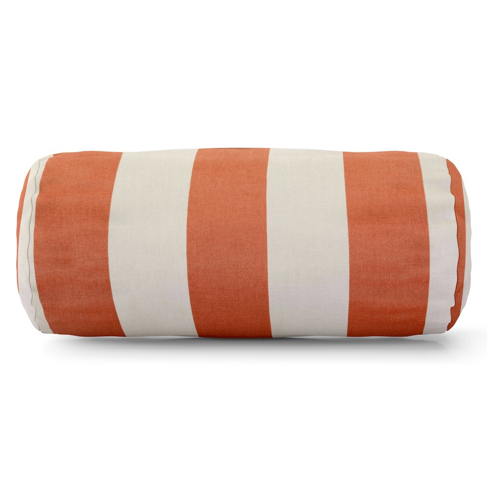 Majestic Home Goods Bolster Pillow Vertical Stripe Burnt Orange. Picture 1