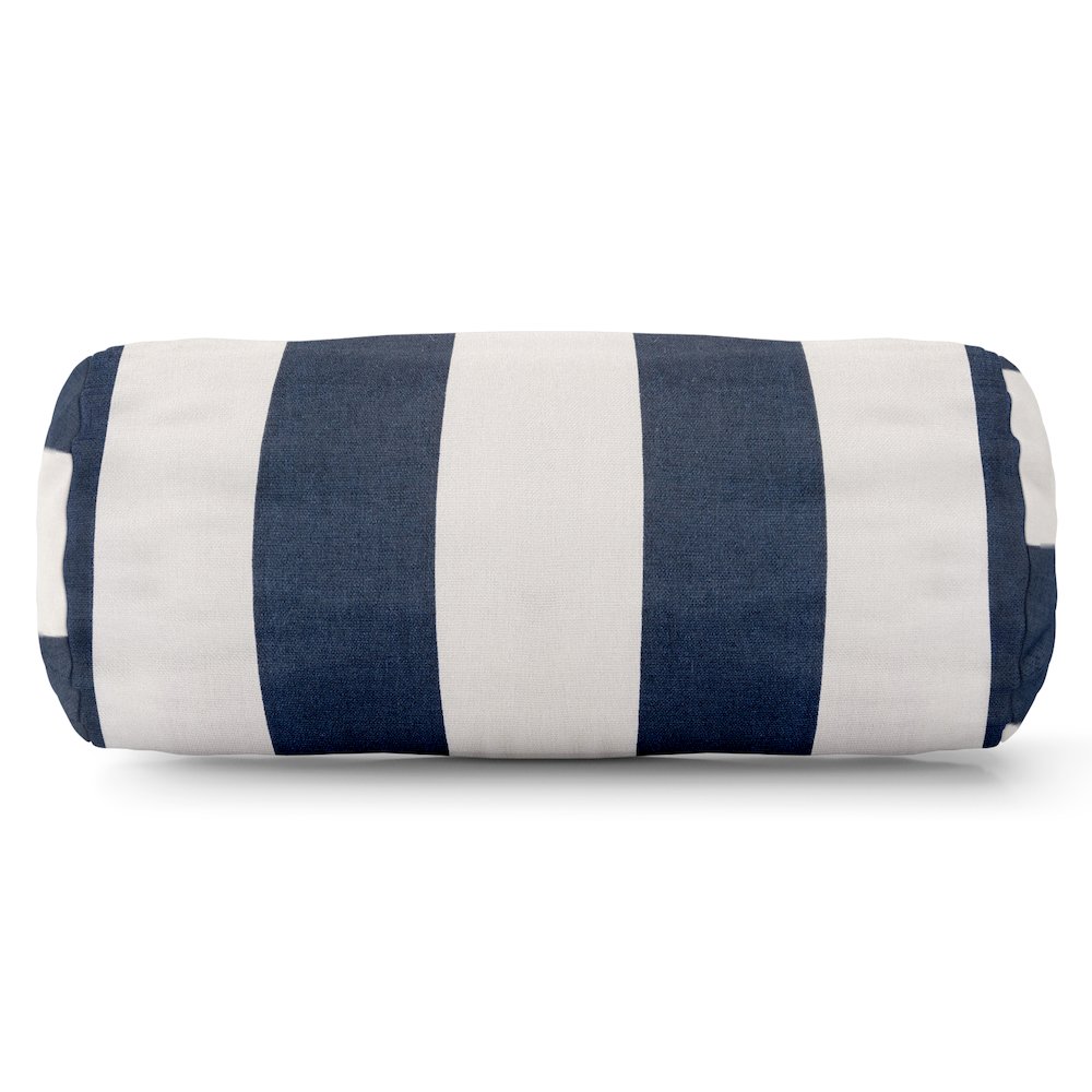 Majestic Home Goods Bolster Pillow Vertical Stripe Navy. Picture 1