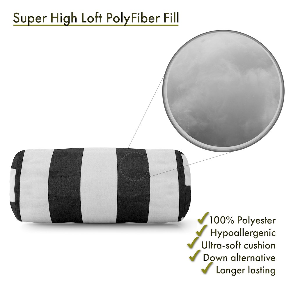 Majestic Home Goods Bolster Pillow Vertical Stripe Black. Picture 2