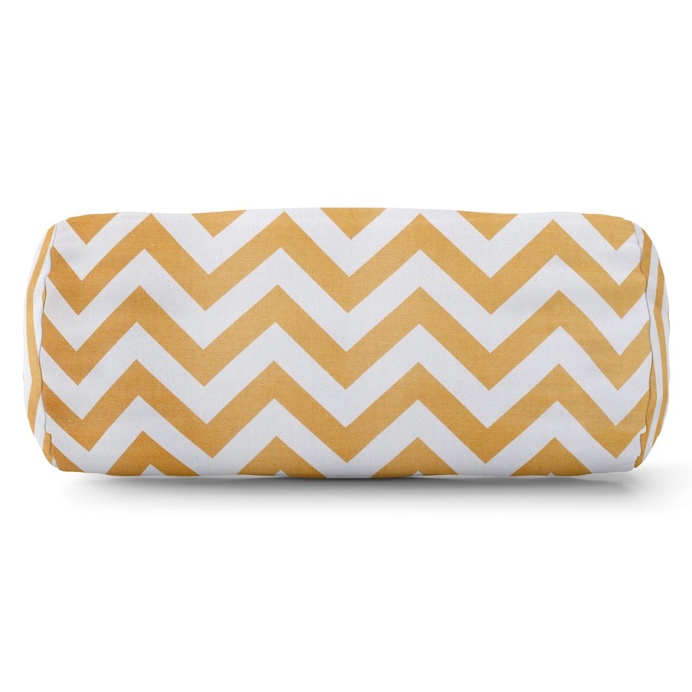 Majestic Home Goods Bolster Pillow Chevron Yellow. Picture 1