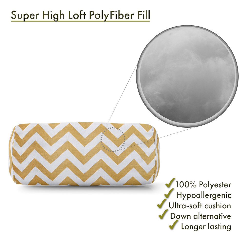 Majestic Home Goods Bolster Pillow Chevron Yellow. Picture 2