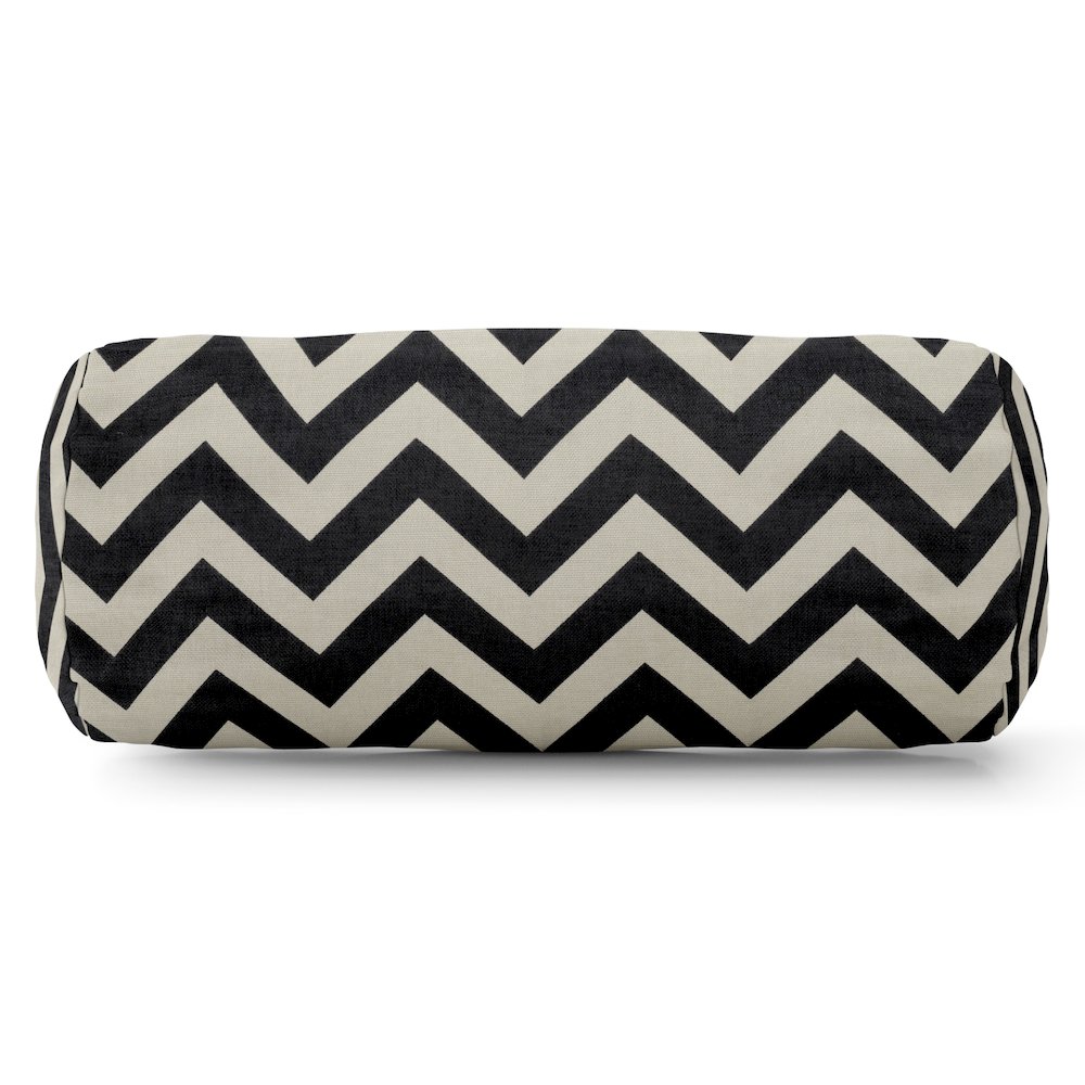 Majestic Home Goods Bolster Pillow Chevron Black. Picture 1