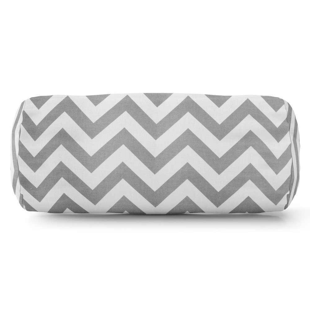 Majestic Home Goods Bolster Pillow Chevron Gray. Picture 1