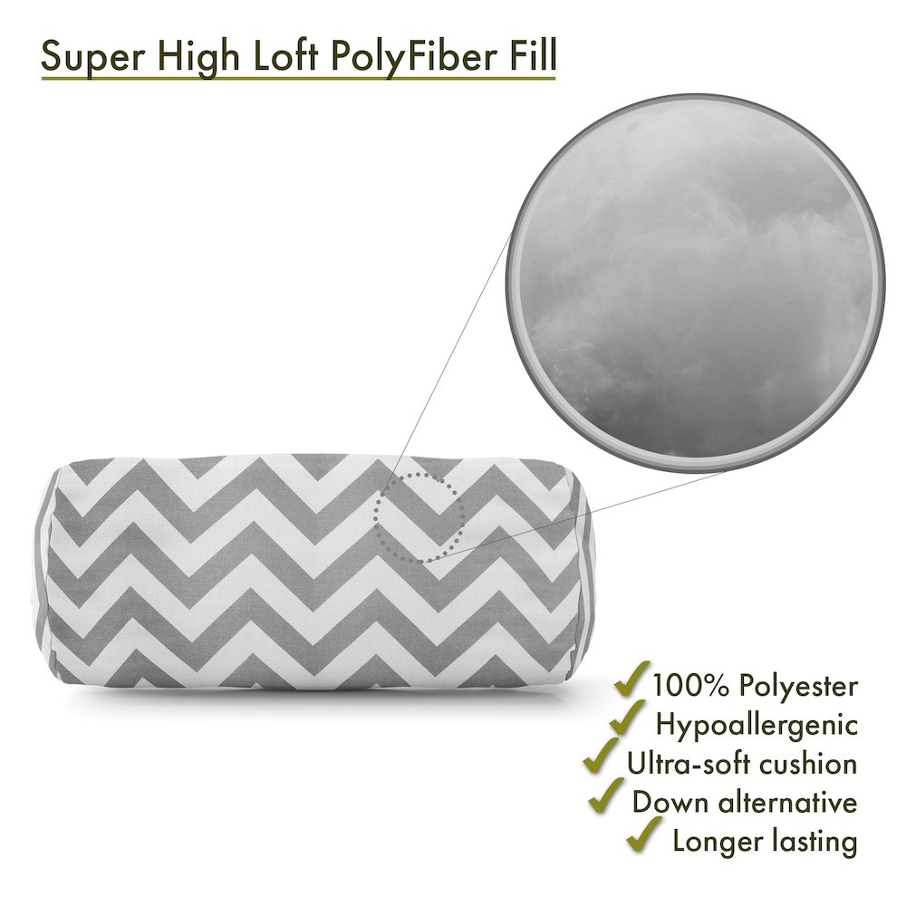 Majestic Home Goods Bolster Pillow Chevron Gray. Picture 2