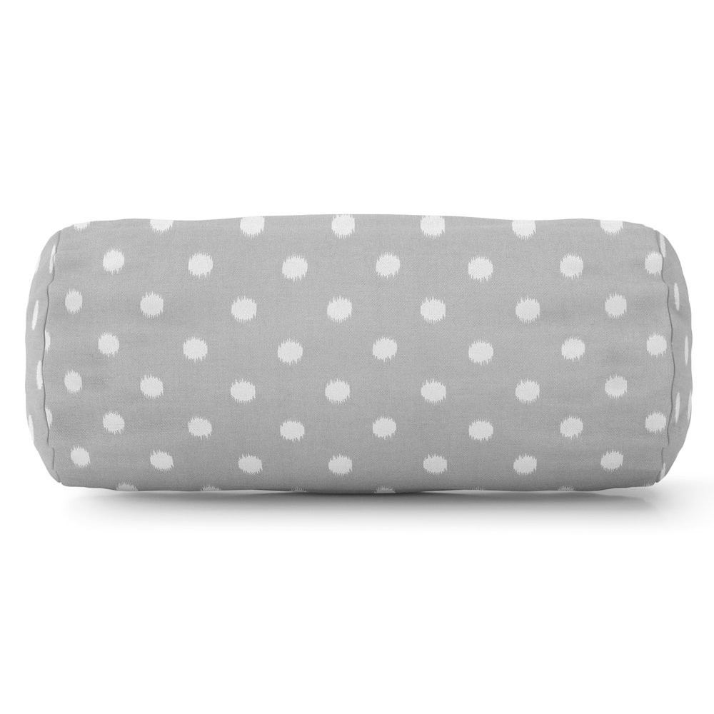 Majestic Home Goods Bolster Pillow Ikat Dot Gray. Picture 1