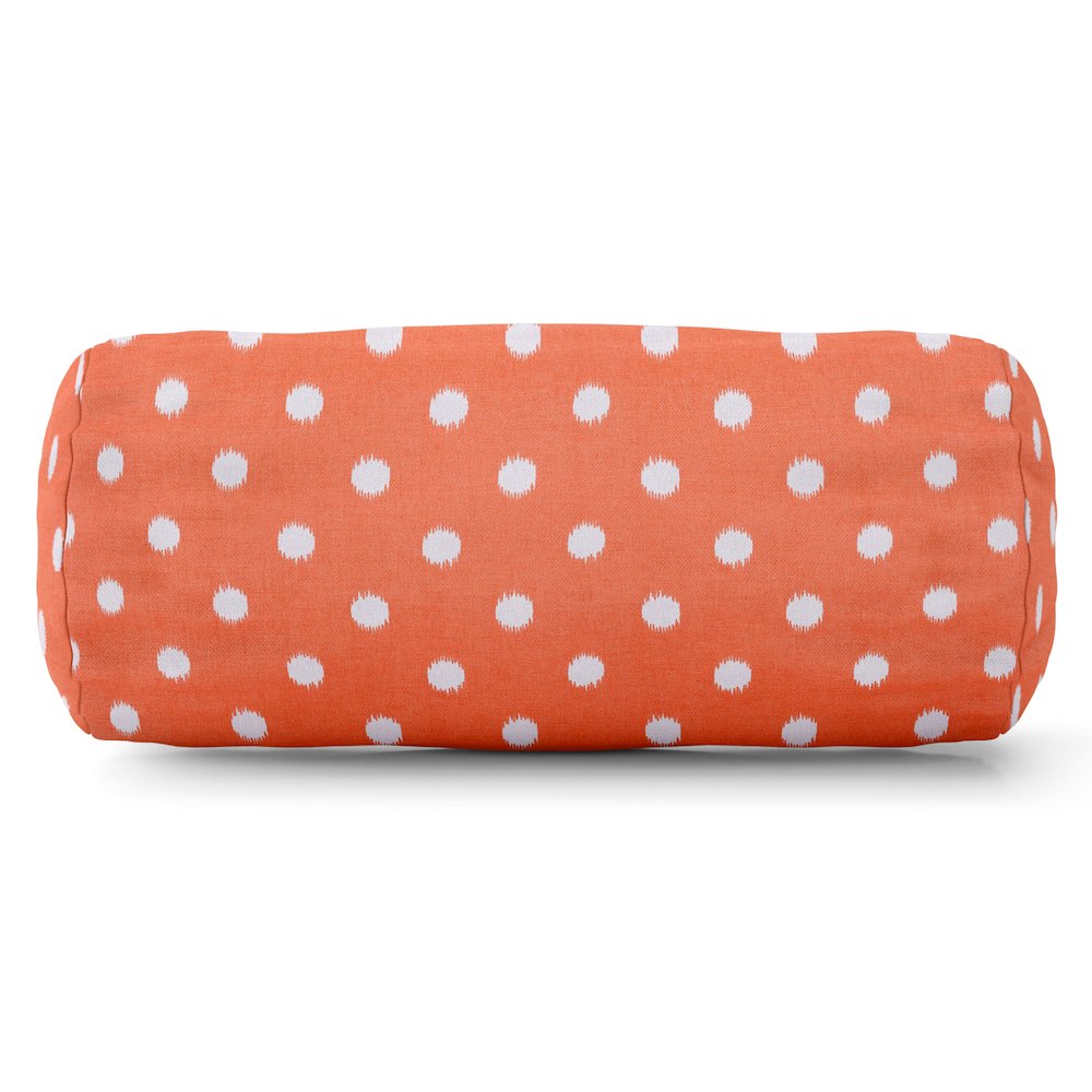 Majestic Home Goods Bolster Pillow Ikat Dot Orange. Picture 1