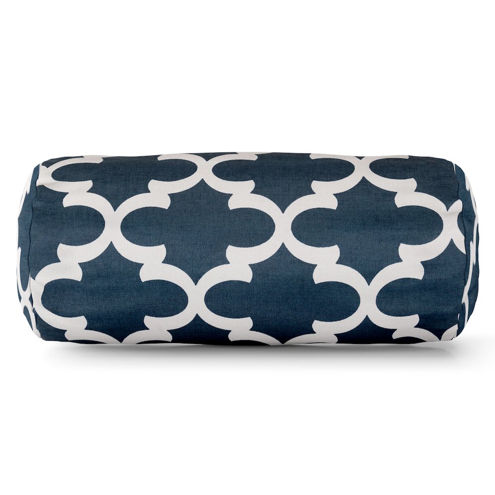 Majestic Home Goods Bolster Pillow Trellis Navy. Picture 1