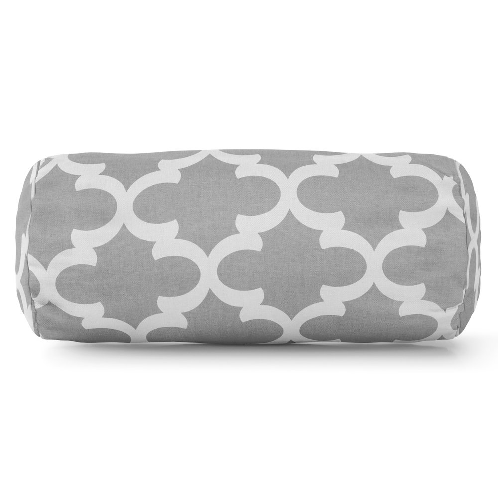 Majestic Home Goods Bolster Pillow Trellis Gray. Picture 1