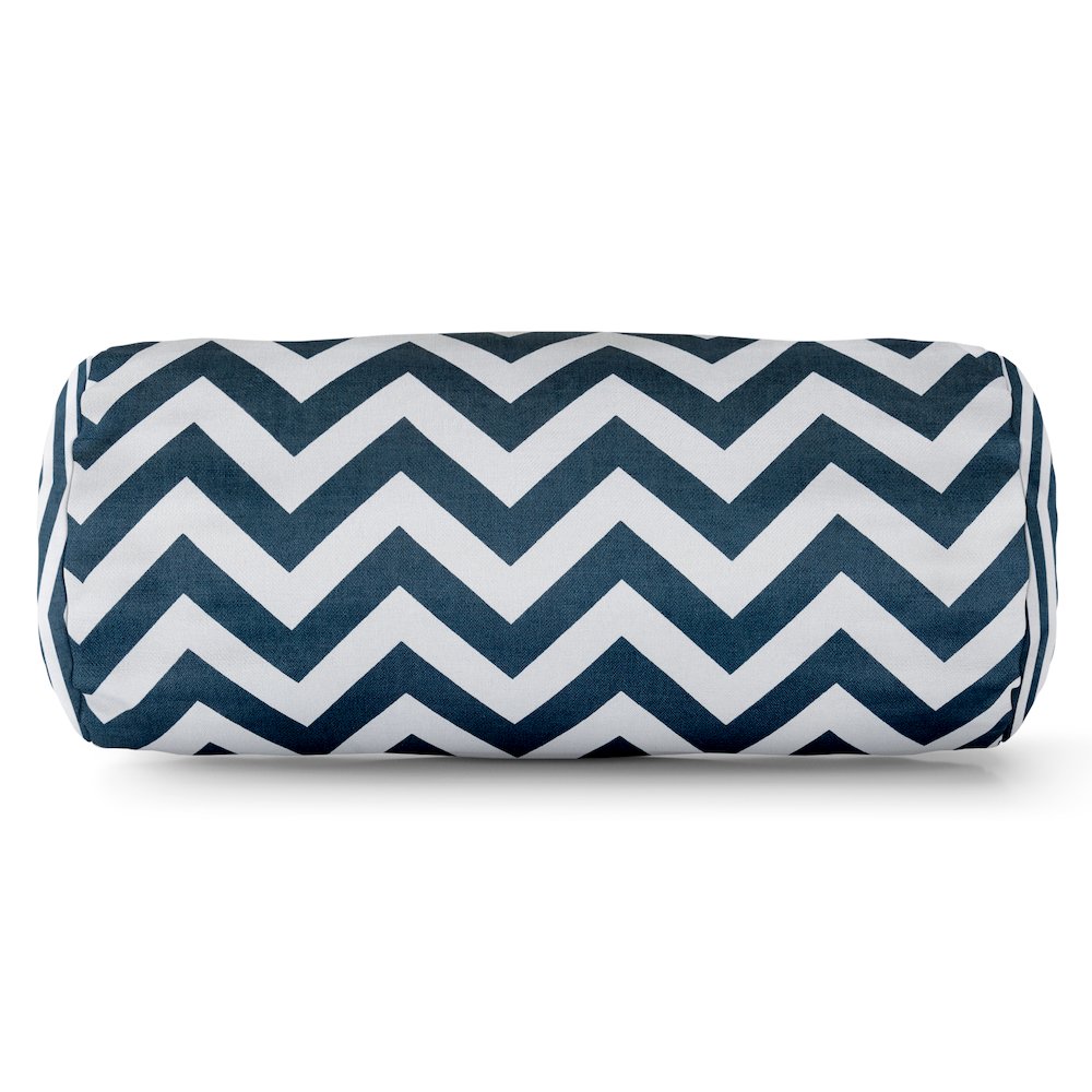 Majestic Home Goods Bolster Pillow Chevron Navy. Picture 1