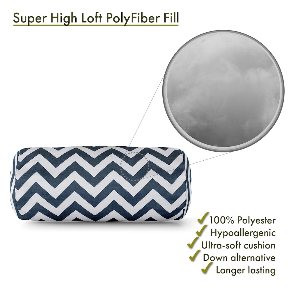 Majestic Home Goods Bolster Pillow Chevron Navy. Picture 2