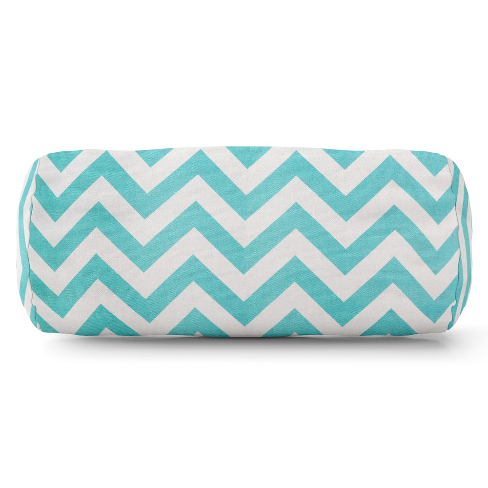Majestic Home Goods Bolster Pillow Chevron Teal. Picture 1